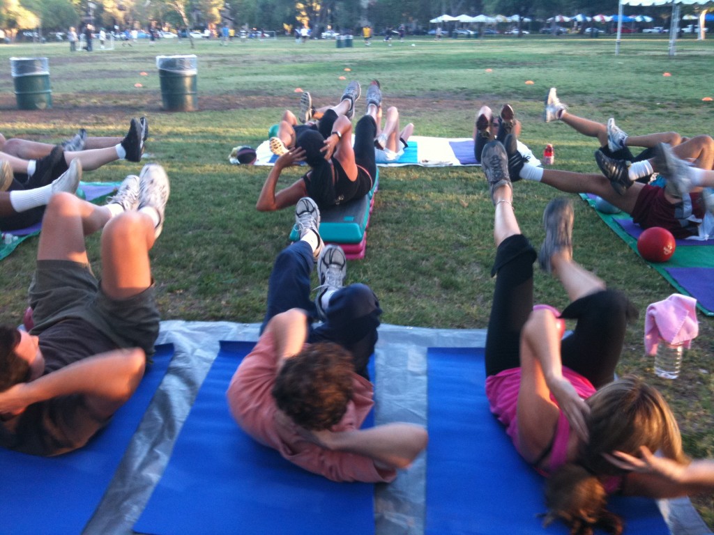 Diverse Group Exercising Outdoors