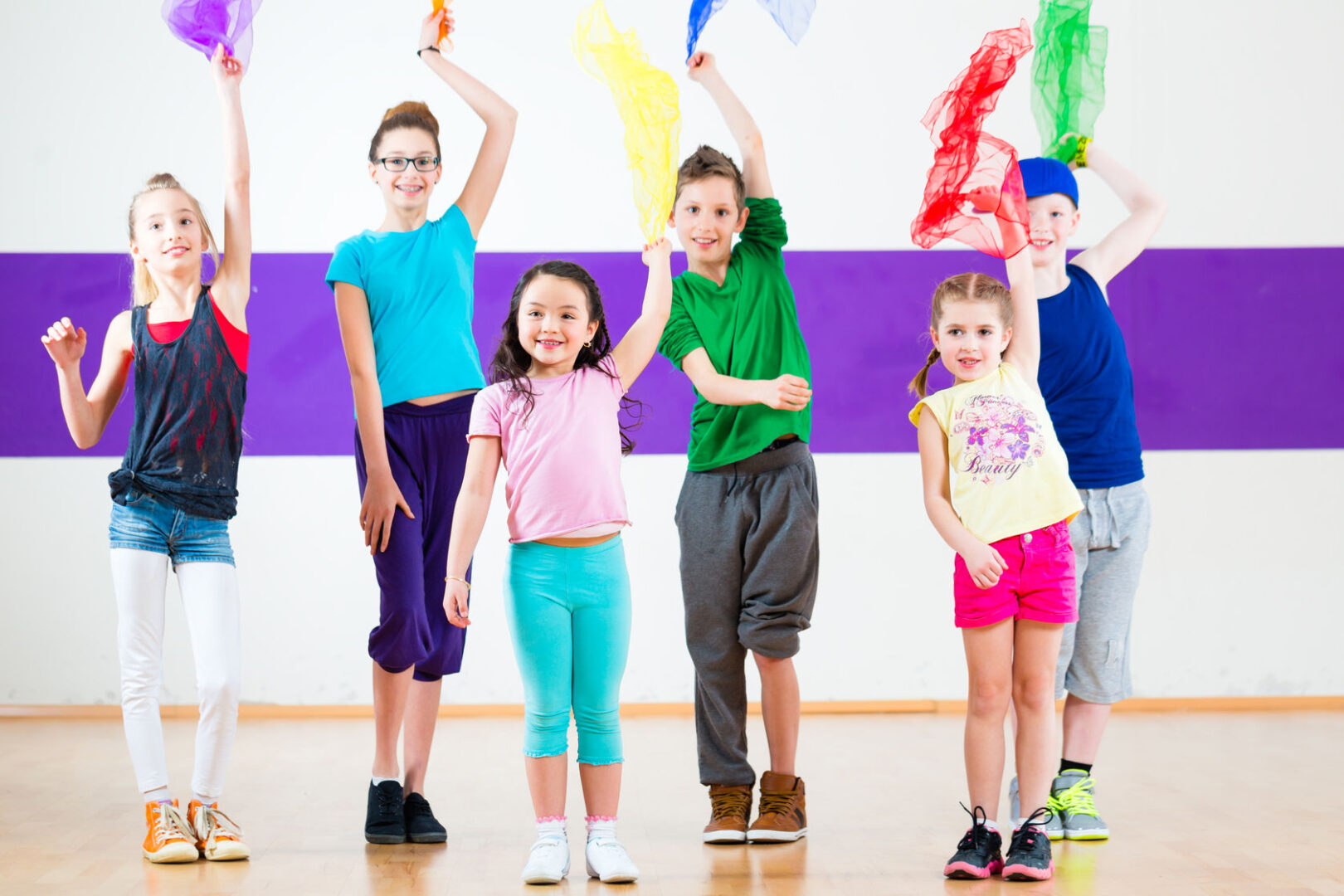 Group of Children Are Learning Dance Moves